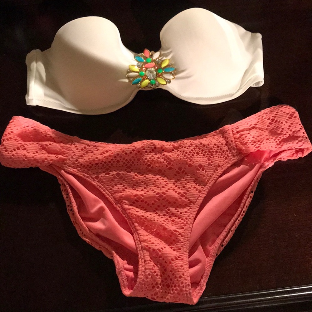 Light pink lace victoria Secret pink bikini bottom